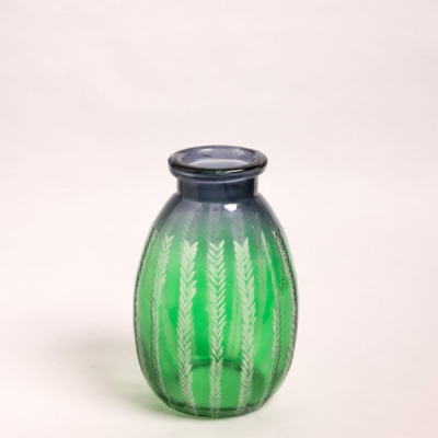 AZA ETCHED GLASS VASE