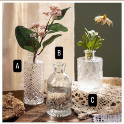 Glass Bud Vase Set of 3, Small Flower Vases for Decorative