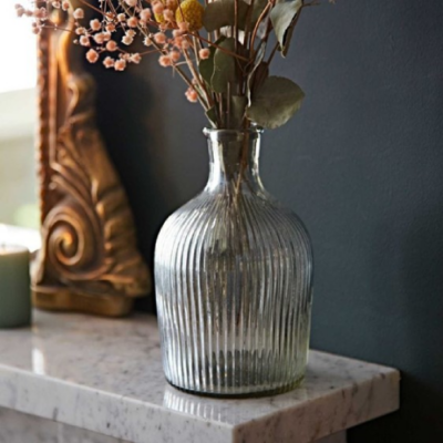 Rippled Glass bottle Vase